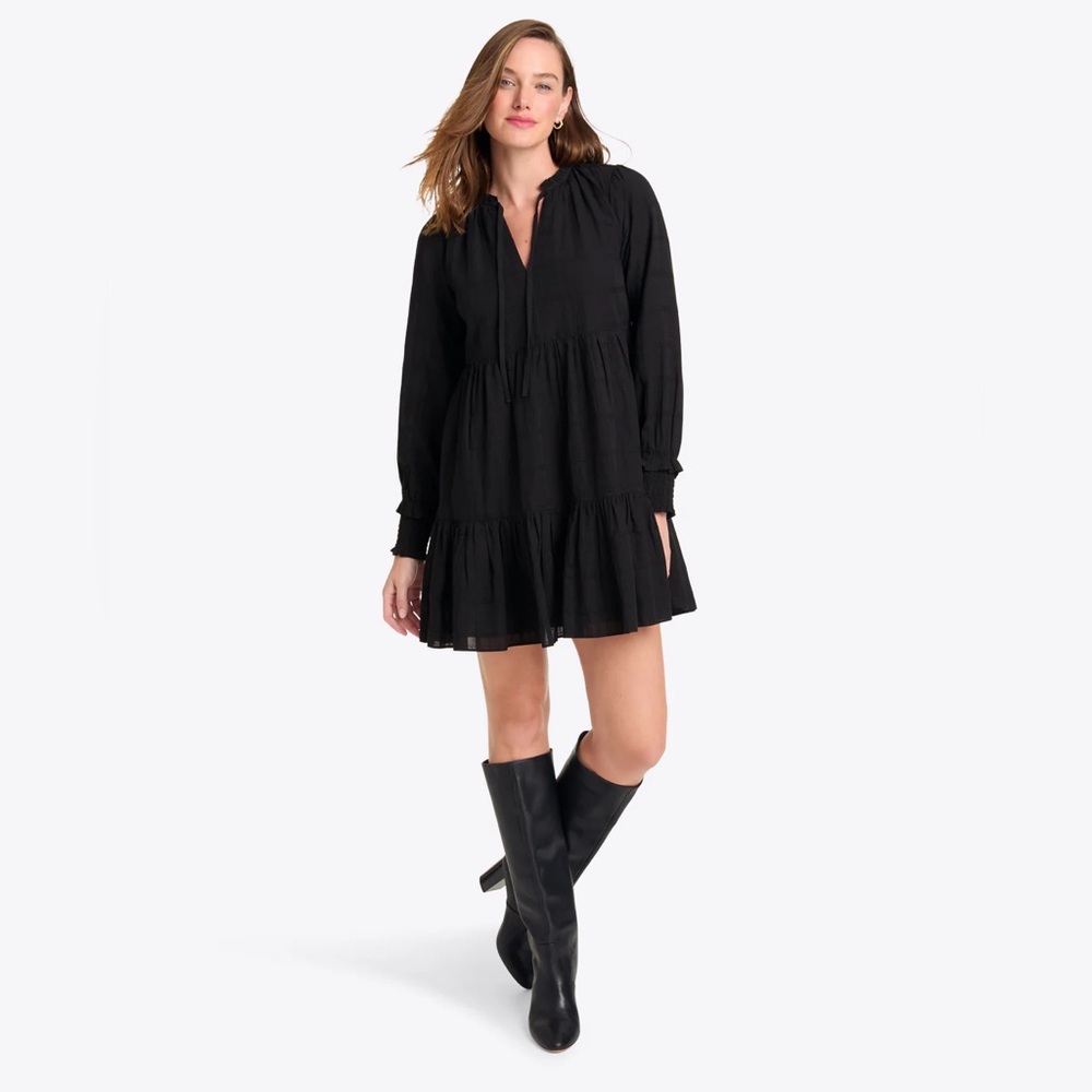 NWT Draper James Connie Long Sleeve Mini Dress in Pane Plaid